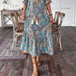 Damen Sommerkleid mit Tunika-Ausschnitt und Blumenmuster