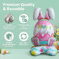 🎉 Ballons 3D sur Pied pour Pâques – Géants Lapin/Carotte/Poussin/Œuf – Décoration Festive, Gonflage à l'Air & Parfait pour Enfants/Jardin 🌷