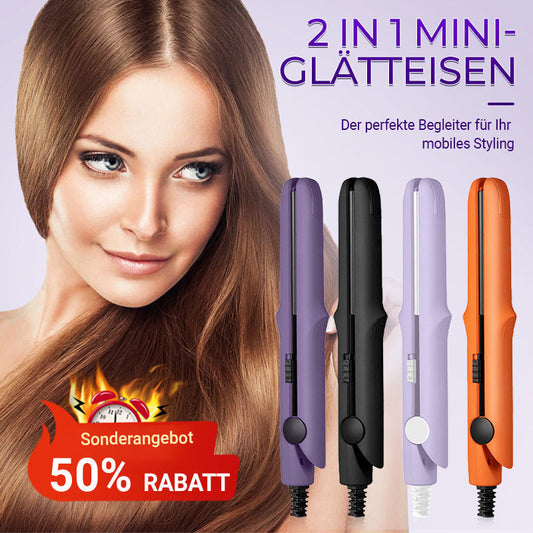 🔥Muttertagsverkauf-50 % RABATT🔥2-in-1-Mini-Lockenstab und Glätteisen