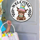 💎 50% DE RÉDUCTION ! 💎 Panneau « Highland Cow » Interchangeable – 17 Chapeaux Magnétiques & Accessoires pour Toutes les Saisons 🐄🎉