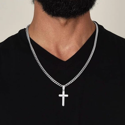 ⏳Spécial à durée limitée⏰Collier Homme Pendentif Croix Acier Inox – Boîte Cadeau Incluse✝️