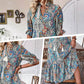 Damen Sommerkleid mit Tunika-Ausschnitt und Blumenmuster