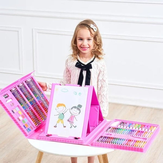 📢📢60% DE RÉDUCTION !!! ✨ Kit Artistique 6-en-1 Enfant - 208 Pièces, Chevalet Double Face, Matériaux Sûrs, Idéal pour Développer la Créativité 🎨✨