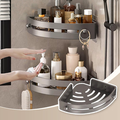 📢📢50% DE RÉDUCTION !! ⏰ Étagère de douche d'angle sans perçage avec crochets – Robuste, gain de place & facile à installer – idéale pour la salle de bain 🧴