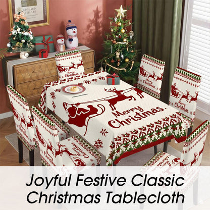 🔥 55% DE RÉDUCTION ! ✨ Nappe de Noël Classique - Motifs Festifs Variés, Tissu Polyester Résistant aux Taches, Tailles Adaptées à Toutes les Tables 🎄🍽️