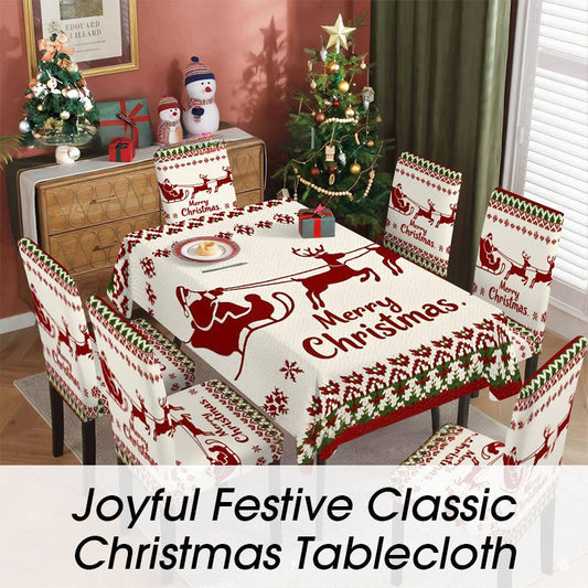 🔥 55% DE RÉDUCTION ! ✨ Nappe de Noël Classique - Motifs Festifs Variés, Tissu Polyester Résistant aux Taches, Tailles Adaptées à Toutes les Tables 🎄🍽️