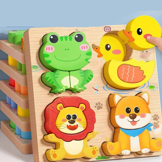 🔥 50% DE RÉDUCTION ! ✨ Puzzle Éducatif en Bois pour Enfants - Bords Arrondis, Développement Cognitif Progressif, Sécurité Garantie 🧩🌟