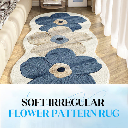 🌸Tapis Floral Irrégulier Ultra Doux !🧡Confort Luxueux & Look Ludique pour Chambre ou Salon ! 🛋️✨