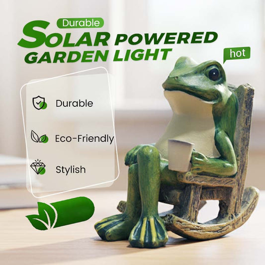 📢📢50% DE RÉDUCTION ! 🌿🐸 Décoration Solaire de Jardin : Grenouille sur Fauteuil à Bascule – Éclairage Automatique, Résine Résistante & Ambiance Chaleureuse ⚡