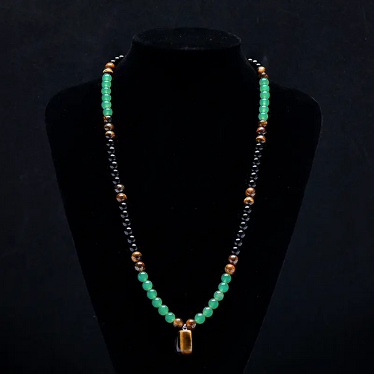 Collier bohème en perles de pierre naturelle