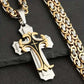 ✝️ 50% DE RÉDUCTION ! 🎉 Collier Pendentif Croix Bicolore – Style Audacieux, Métal Durable & Ajustable 🔗📦
