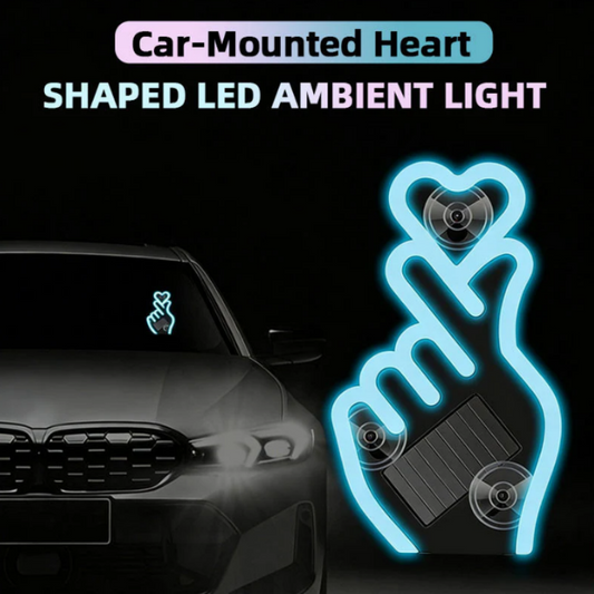 Lampe LED solaire pour voiture en forme de geste cœur