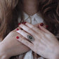 Bague de déclaration vintage en marcassite noire pour femme