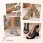 💐50% DE RÉDUCTION ! Sandales à Talons Bout Ouvert – Tissage Chic & Talon Bloc Stable 💃✨【Offre Limitée】
