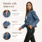 🧥 PROMO LIMITÉE 50% DE RÉDUCTION ! ✨ Veste Jean Femme – Volants, Ouverture, Léger, Décontracté ✨