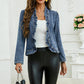 🧥 PROMO LIMITÉE 50% DE RÉDUCTION ! ✨ Veste Jean Femme – Volants, Ouverture, Léger, Décontracté ✨