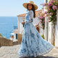 💎 50% DE RÉDUCTION ! 💎 Robe Longue Élégante Plissée à Col V – Imprimé Floral, Taille Haute & Tissu Fluide 🌸👗