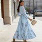 💎 50% DE RÉDUCTION ! 💎 Robe Longue Élégante Plissée à Col V – Imprimé Floral, Taille Haute & Tissu Fluide 🌸👗