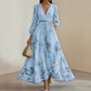 💎 50% DE RÉDUCTION ! 💎 Robe Longue Élégante Plissée à Col V – Imprimé Floral, Taille Haute & Tissu Fluide 🌸👗