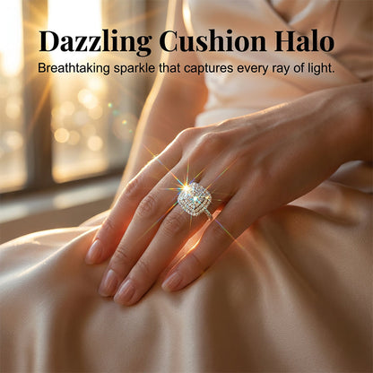 📢📢50 % DE RÉDUCTION !!⏰ Bague Carrée Double Halo Brillante pour Femme – Design Éclatant, Finition Or & Parfaite pour les Occasions Spéciales 🌟