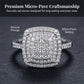📢📢50 % DE RÉDUCTION !!⏰ Bague Carrée Double Halo Brillante pour Femme – Design Éclatant, Finition Or & Parfaite pour les Occasions Spéciales 🌟
