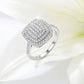 📢📢50 % DE RÉDUCTION !!⏰ Bague Carrée Double Halo Brillante pour Femme – Design Éclatant, Finition Or & Parfaite pour les Occasions Spéciales 🌟