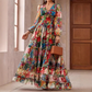 💐50% DE RÉDUCTION ! Robe Légère & Aérienne – Imprimé Floral, Col V 🌸☁️【Prix Exceptionnel】