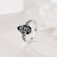 💎 50% sur Bague Bohème Vintage à Motif Floral ! 💎 Artisanat Détaillé, Pierre Précieuse Noire & Style Romantique Ajustable✨