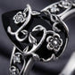 💎 50% sur Bague Bohème Vintage à Motif Floral ! 💎 Artisanat Détaillé, Pierre Précieuse Noire & Style Romantique Ajustable✨