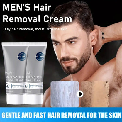 🧔 Crème dépilatoire à action rapide pour hommes | Pour les poils épais du corps – poitrine, dos, jambes et aisselles – formule indolore qui agit en 5 à 10 minutes 🌿💪