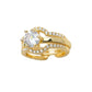 💍Promotions sur les bagues — 53 % de réduction 💍Bague ouverte 2-en-1 dorée avec zircone