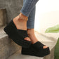 Sandales rehaussantes 👡 Modèle à enfiler, semelle épaisse pour allonger les jambes, texture antidérapante, confortables toute la journée, parfaites pour l'été ☀️