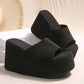 Sandales rehaussantes 👡 Modèle à enfiler, semelle épaisse pour allonger les jambes, texture antidérapante, confortables toute la journée, parfaites pour l'été ☀️