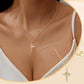 ✨ 50 % de réduction ✨Collier avec Pendentif Croix & Couronne Éternelles