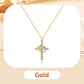 ✨ 50 % de réduction ✨Collier avec Pendentif Croix & Couronne Éternelles