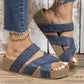 👡 50% DE RÉDUCTION ! Sandales Femme à Talon Compensé – Lanières Entrecroisées, Style Chic & Confortable 🍂