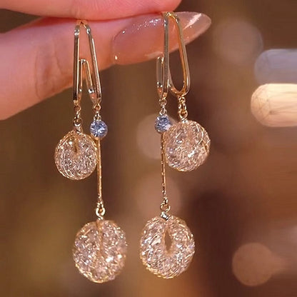 💎 LIMITÉ 60% DE RÉDUCTION ! ✨ Boucles d'Oreilles Goutte à Franges – Cristal Brillant, Argent 925 & Léger 🌟