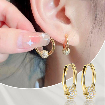 🥳SOLDES 2026🥳💞Plus de 50 000 exemplaires vendus !💥50 % de réduction ! 🔥 Boucles d'oreilles en cercle doré avec petite boule – Hypoallergéniques, éclat durable et idéales pour un usage quotidien 🌟