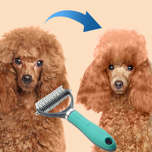 🐾✨🐶 OFFRE SPÉCIALE -50% ! Brosse de Toilettage Double Face pour Chiens & Chats – 2 Côtés, Manche Ergonomique & Facile à Nettoyer (Orange/Vert)