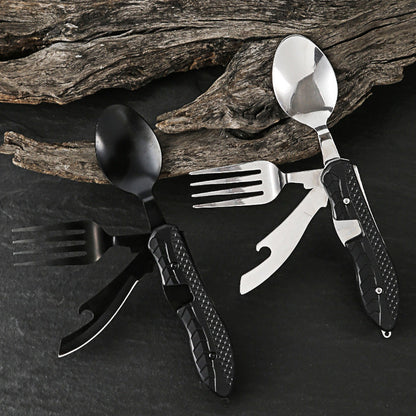 🍴 PROMO LIMITÉE 50% DE RÉDUCTION ! ✨ Couvert Multifonction 4 en 1 – Extérieur, Pliable, Léger ✨