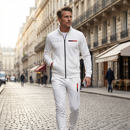 🧥 50% DE RÉDUCTION 🎨 Ensemble homme 2 pièces – Veste zippée & pantalon imprimé, tissu doux & coupe décontractée – Style urbain, confortable & parfait pour le quotidien ou les voyages 👔