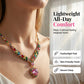💎 Dernier Jour -50% ! ✨ Parure Bijoux Cœur Scintillant – Cristal Synthétique – Collier 31–40 cm + Boucles d’Oreilles – Noir/Multicolore – Élégante et Légère 💖