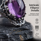 📢📢-50% !! ⏰Bague Améthyste Vintage en Dentelle