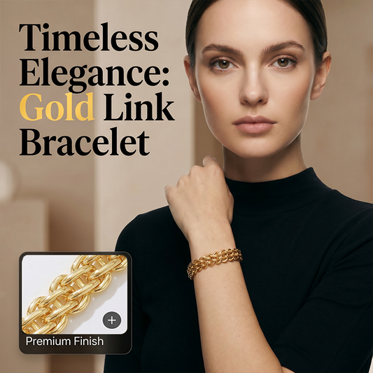 📢📢-50% !! ⏰Élégant Bracelet Doré à Double Rang de Maillons
