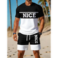 📢📢-50% !! ⏰Ensemble T-Shirt et Short Color Block pour Homme