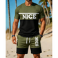 📢📢-50% !! ⏰Ensemble T-Shirt et Short Color Block pour Homme