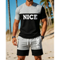 📢📢-50% !! ⏰Ensemble T-Shirt et Short Color Block pour Homme