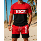 📢📢-50% !! ⏰Ensemble T-Shirt et Short Color Block pour Homme