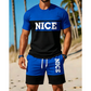 📢📢-50% !! ⏰Ensemble T-Shirt et Short Color Block pour Homme