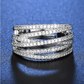 💫 50% DE RÉDUCTION ! 💥 Bague Croisée Multi-Rangs Ajustable – Pierres de Zircone Étincelantes, Tige Ouverture & Finition Miroir – Idéale pour le Quotidien, le Bureau et les Soirées ✨